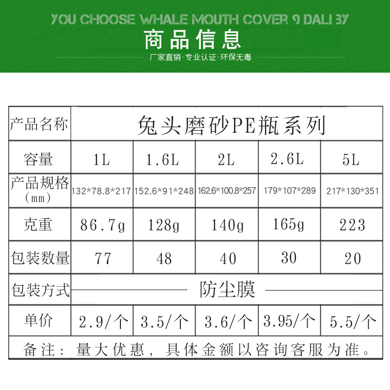 兔頭瓶產(chǎn)品規(guī)格01